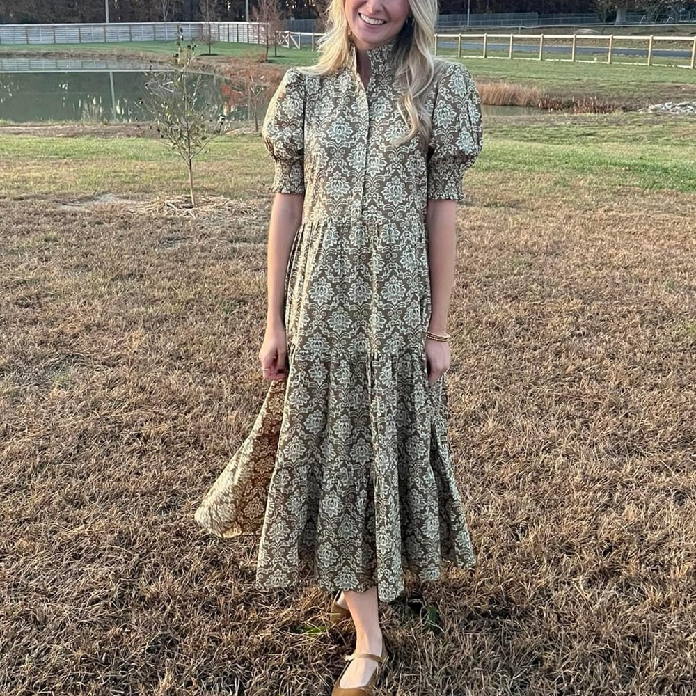 Hyacinth House-Moss Printed Midi Dress,only worn a few hours, perfect condition